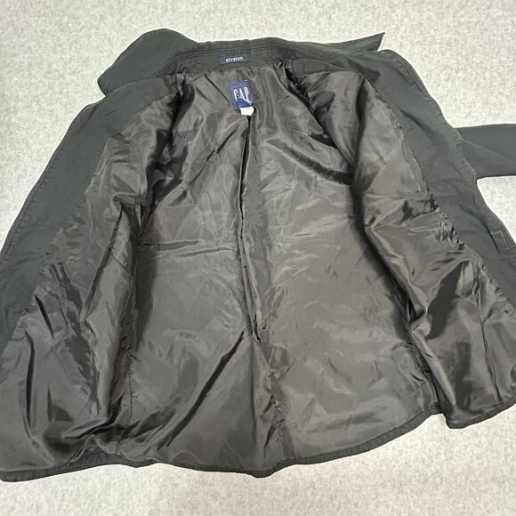 VTG GAP Jacket M Black Zip Classic Stretch Cotton Y2K 90s Style 2001 Lined - Picture 11 of 11